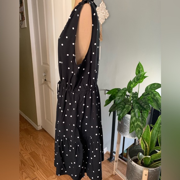 New GAP Viscose Polka Dot Coquette Dress Black & White XL Picnic - Picture 5 of 14